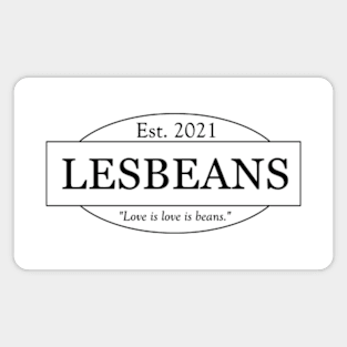 Lesbeans (black, small) Magnet